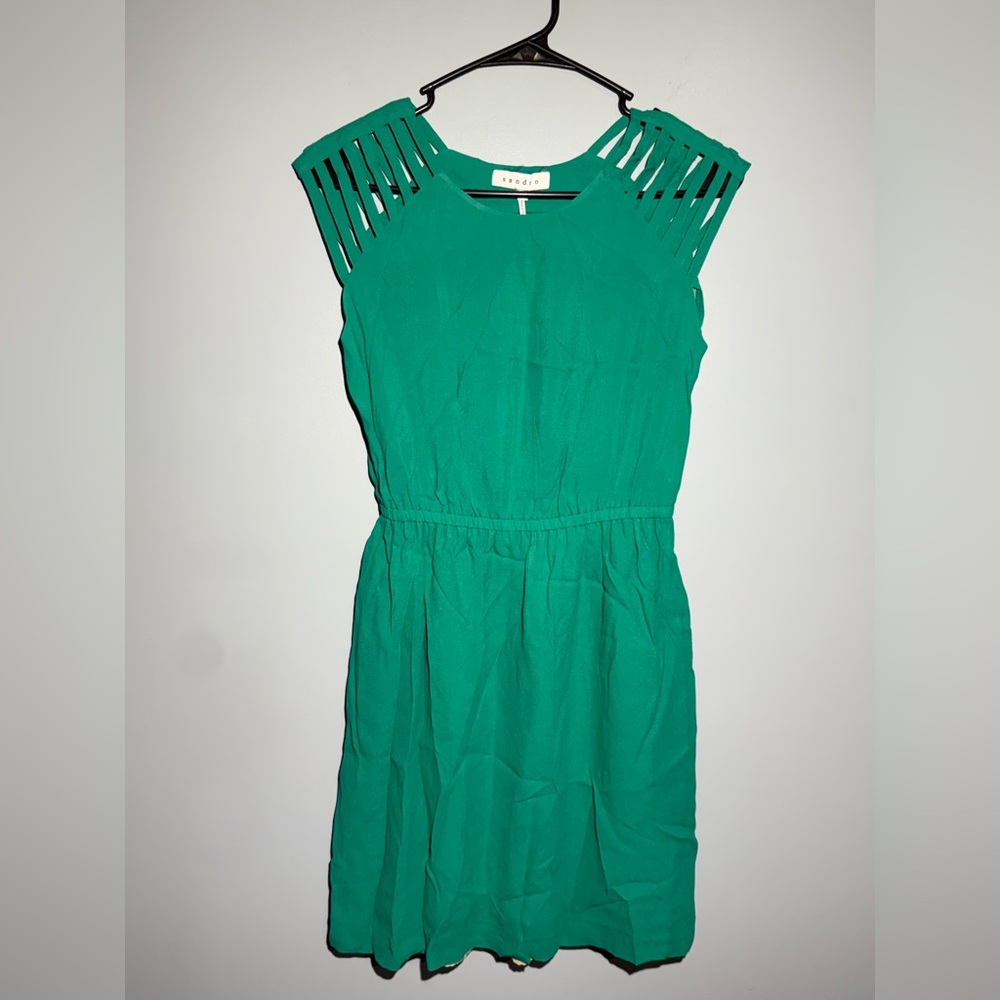 Sandro Green Cutout Sleeve Mini Dress‎